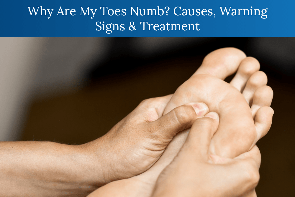 Podiatrist examining numb toes and foot nerve symptoms